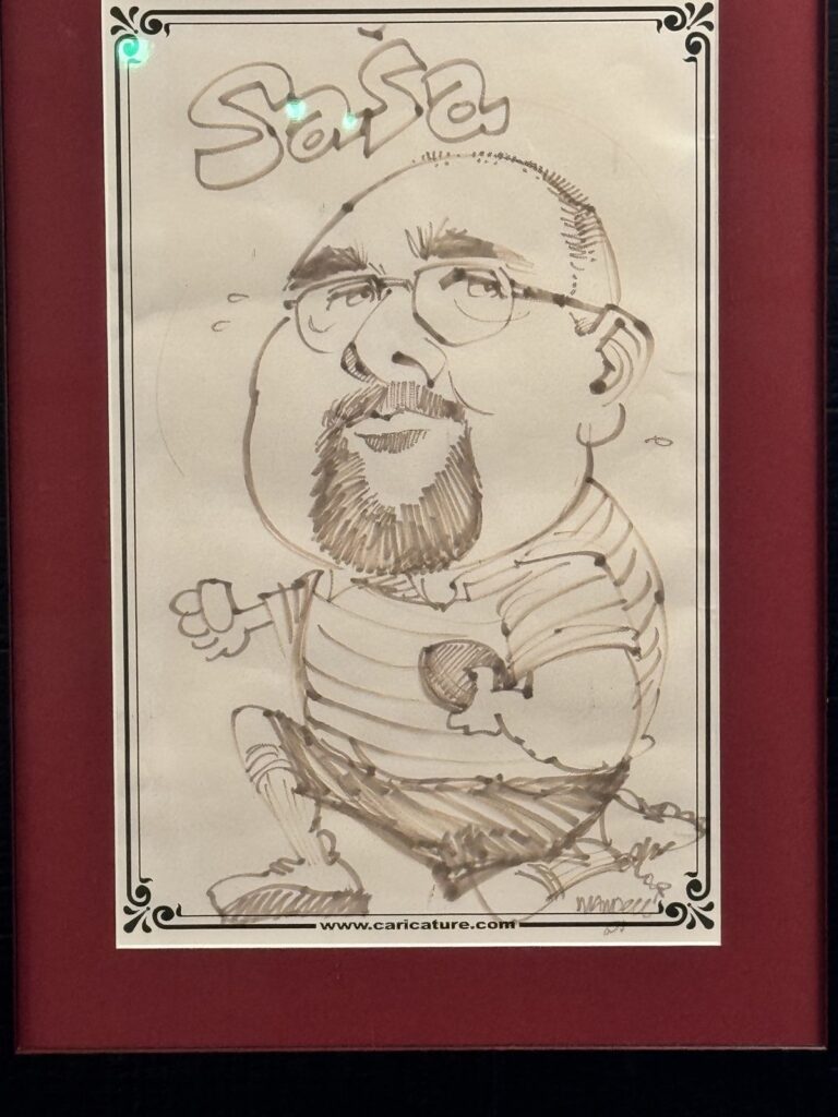 Drawing of Sasa Playing Rugby