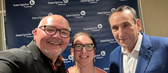 Laura and Sasa had a privilege to meet legendary Coach K in 2024. We had a great time playing “motion offense” at the Ameriprise National conference.